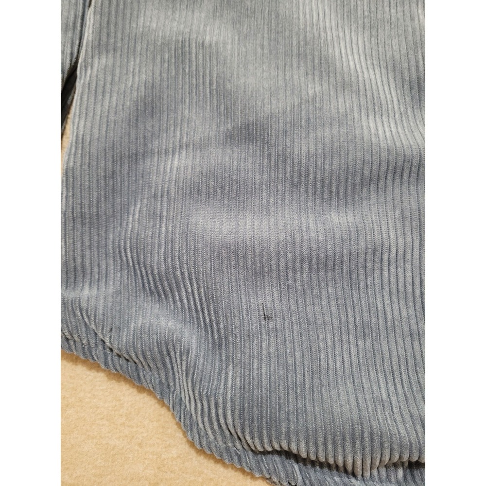 Wmns Reversible Corduroy Plaid Shirt Shacket Blue Button Front Lightweight - Picture 6 of 7
